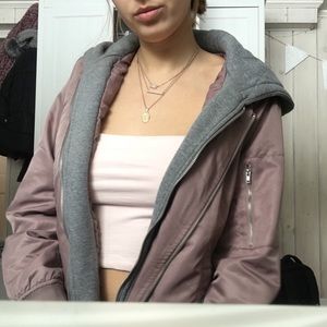 Bomber jacket with hood